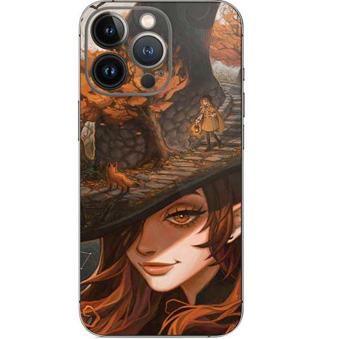 Halloween Pumpkin Witch with Fox by Ivy Dolamore iPhone 14 Pro Skin